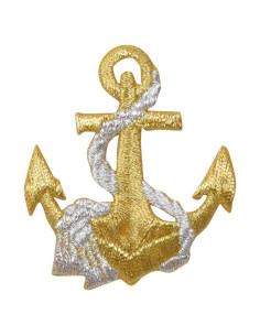 Parche Bordado Náutico Ancla Dorada 6.03x5.40 cm