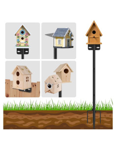 Poste Ajustable para Comederos de Aves AHRLHR 203 cm Metal