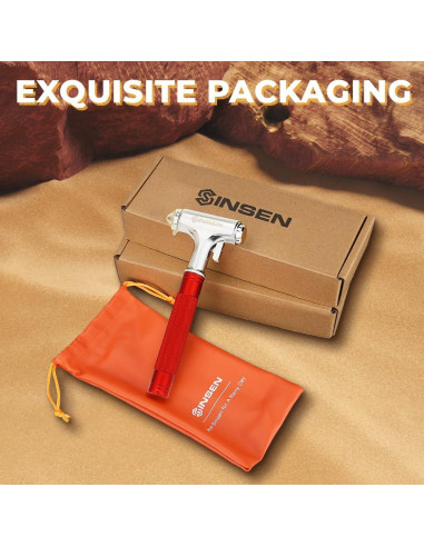 Cortador de Cinturón y Martillo Rompevidrios SINSEN Rojo