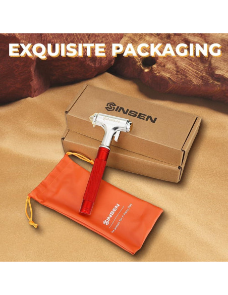 Cortador de Cinturón y Martillo Rompevidrios SINSEN Rojo