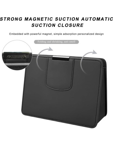 Basurero de Coche FSTURIOS Plegable de Cuero Beige Impermeable