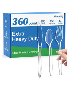 Juego de Utensilios Desechables Dealusy 360 Piezas Plástico Resistente