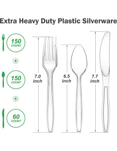 Juego de Utensilios Desechables Dealusy 360 Piezas Plástico Resistente 2