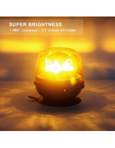 Luz de Beacon Inalámbrica Agrieyes LED Ámbar 12V 15W 2