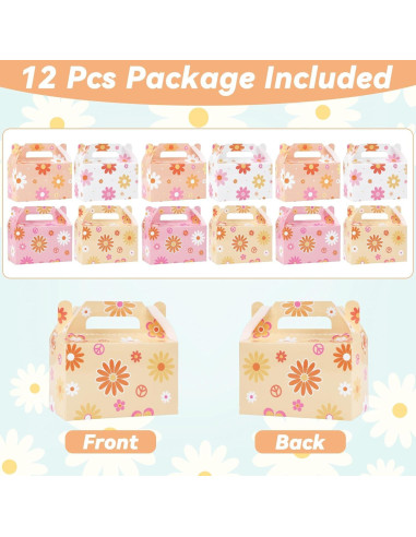 12 Cajas de Regalo Margarita Boho ZOIIWA 15.3x8.9x7.5 cm