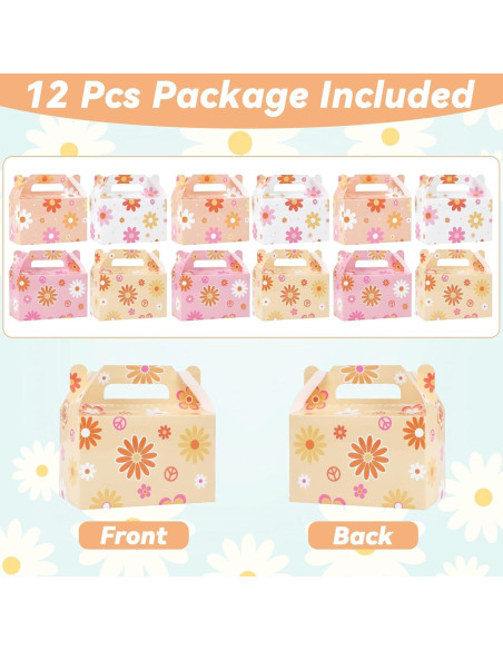 12 Cajas de Regalo Margarita Boho ZOIIWA 15.3x8.9x7.5 cm