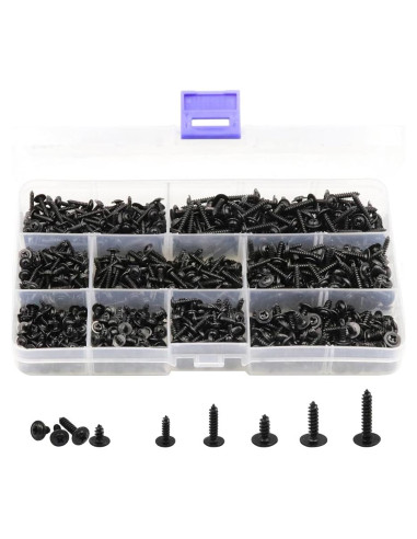 Kit de Tornillos Autoperforantes LBY 900pcs M2.3 M2.6 M3 Negro