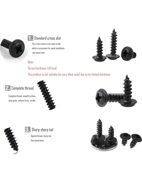 Kit de Tornillos Autoperforantes LBY 900pcs M2.3 M2.6 M3 Negro