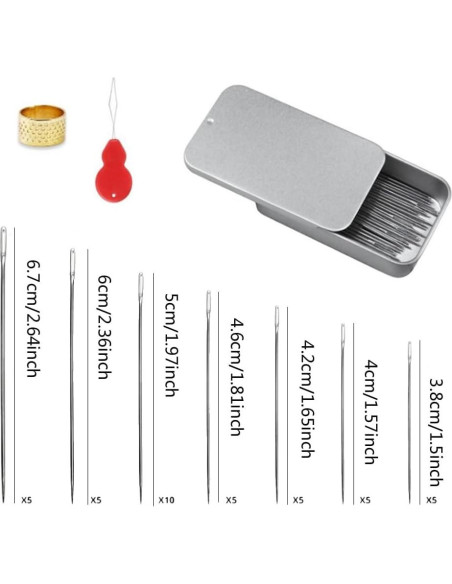 Juego de Agujas de Coser 40PCS Huixinglin Acero Inoxidable