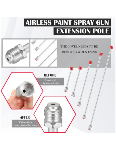 5 Extensiones para Pulverizador Lanties 100-20 cm Rojo