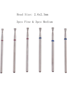 Conjunto de Brocas de Uñas de Diamante MZCMSL 6pcs Fino y Medio 2