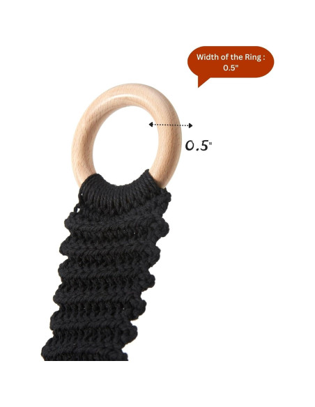 Soporte de Toalla de Cocina Boho SkilledSlicing 28 cm Negro