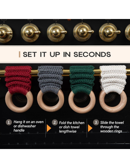 Soporte de Toalla de Cocina Boho SkilledSlicing 28 cm Negro