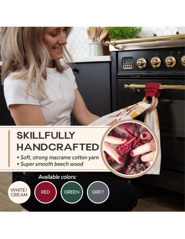 Soporte de Toalla de Cocina Boho SkilledSlicing 28 cm Negro