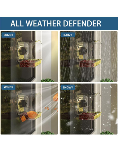 Alimentador de Aves para Ventana SIGOWING Acrílico 25.4x17.8 cm