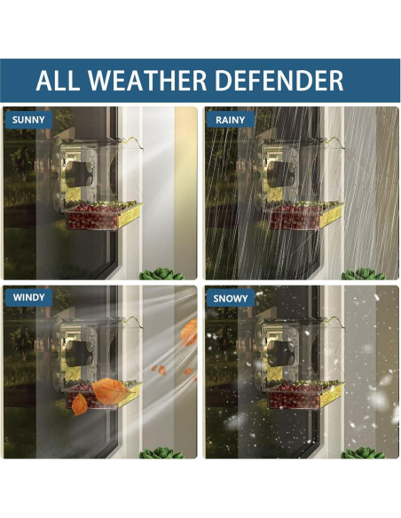 Alimentador de Aves para Ventana SIGOWING Acrílico 25.4x17.8 cm