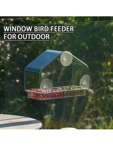 Alimentador de Aves para Ventana SIGOWING Acrílico 25.4x17.8 cm