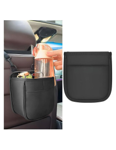 Organizador de respaldo de asiento de coche Mandark - Cuero Negro