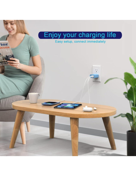 Cargador de Pared USB C 20W Doble Puerto 3Pack Azul
