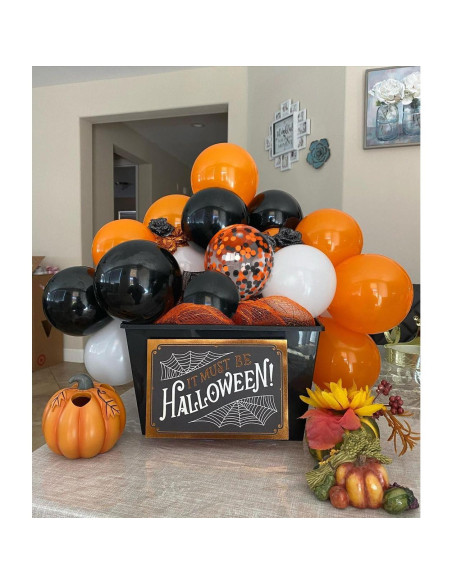 Juego de globos de Halloween 50 piezas 30 cm negro y naranja Juego de globos de Halloween 50 piezas 30 cm negro y naranja