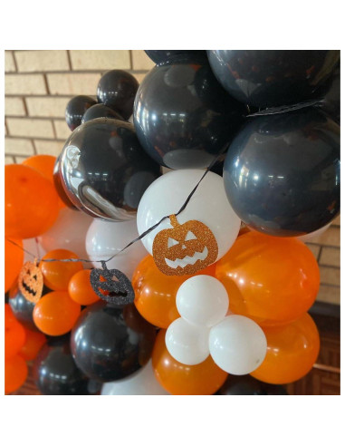 Juego de globos de Halloween 50 piezas 30 cm negro y naranja