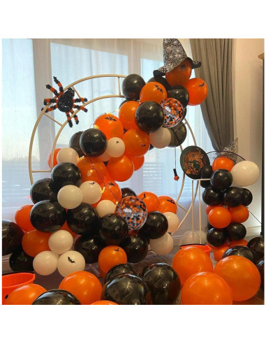 Juego de globos de Halloween 50 piezas 30 cm negro y naranja