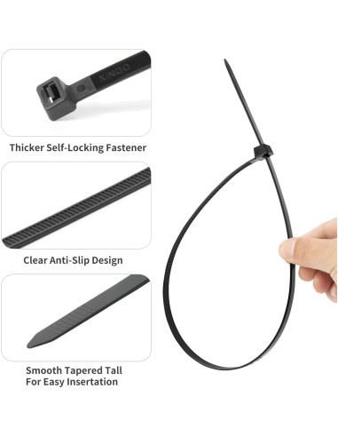 Bridas Blancas XINGO 30.48 cm Alta Resistencia 100 Pcs 90.72 kg