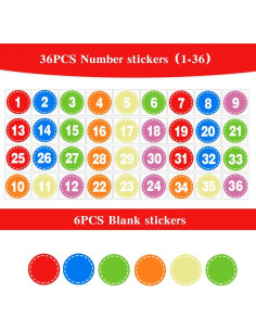 42 Pegatinas de Número para el Suelo Fenreen 10 cm Multicolor 2