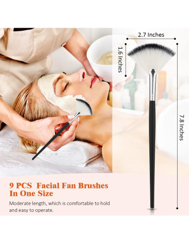 9 Piezas Brochas de Maquillaje Facial Maitys - Abanico Suave