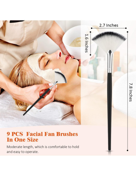 9 Piezas Brochas de Maquillaje Facial Maitys - Abanico Suave