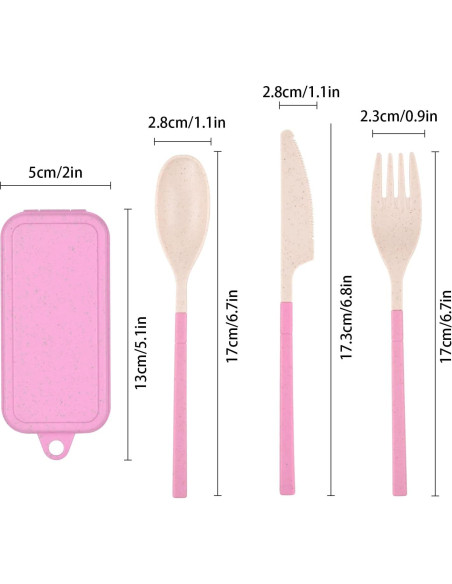 Juego de Utensilios Reutilizables JIABEIUS 4 Piezas Plegables