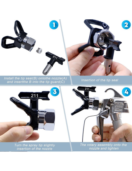 Boquillas de Pulverización Sin Aire Taefaba 12 Piezas