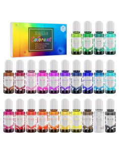 24 Colorantes Epóxicos DecorRom 10ml - Tinte Transparente para Resina