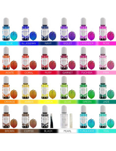 24 Colorantes Epóxicos DecorRom 10ml - Tinte Transparente para Resina 2