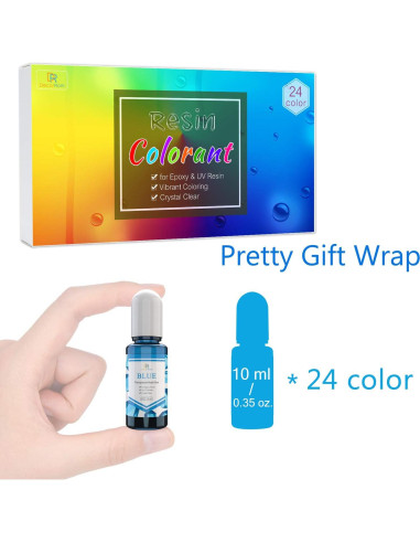 24 Colorantes Epóxicos DecorRom 10ml - Tinte Transparente para Resina
