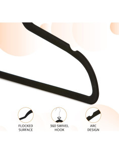 Perchas de Traje Antideslizantes Amazon Basics - Paquete de 30 2