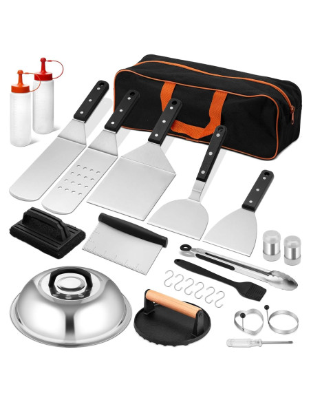 Juego de Accesorios de BBQ Leonyo 25 Piezas Acero Inoxidable