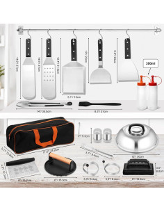 Juego de Accesorios de BBQ Leonyo 25 Piezas Acero Inoxidable 2