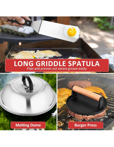 Juego de Accesorios de BBQ Leonyo 25 Piezas Acero Inoxidable