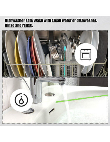 5 Cepillos Limpiadores de Pajitas de Silicona PEUTIER 24cm