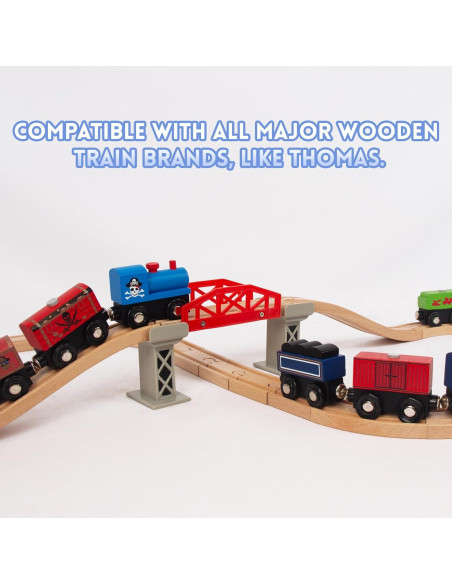 Juego de tren de madera 9 piezas WoodenEdu para niños 3 a 8 años