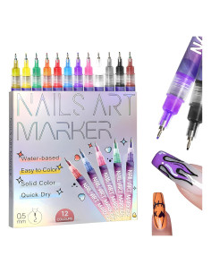 Lápices de Arte para Uñas Gorvalin 12 Colores 0.5 mm