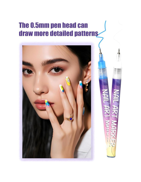 Lápices de Arte para Uñas Gorvalin 12 Colores 0.5 mm