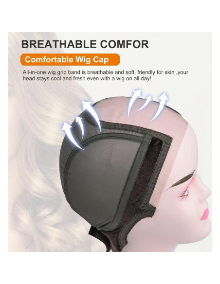 Gorro de Peluca Antideslizante Cabeza de Corcho Marrón S