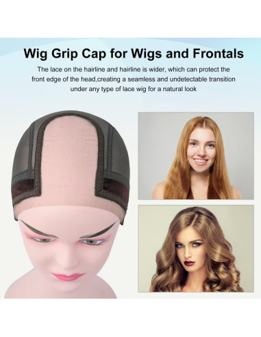 Gorro de Peluca Antideslizante Cabeza de Corcho Marrón S