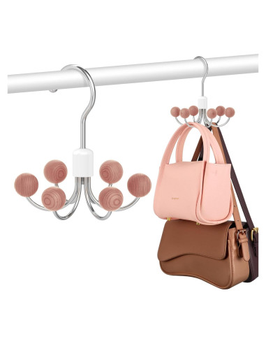 Organizador de Bolsos DOIOWN, 2 Ganchos Rotativos para Armario