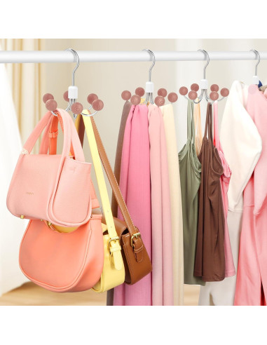 Organizador de Bolsos DOIOWN, 2 Ganchos Rotativos para Armario