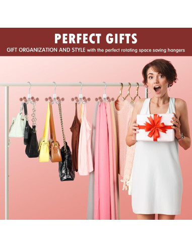 Organizador de Bolsos DOIOWN, 2 Ganchos Rotativos para Armario