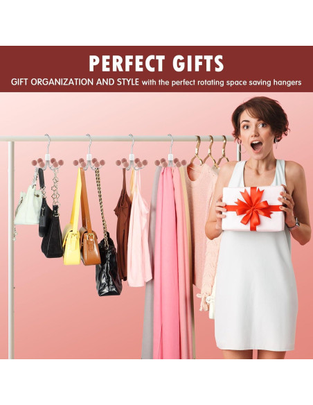 Organizador de Bolsos DOIOWN, 2 Ganchos Rotativos para Armario