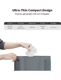 Adaptador de Alimentación Tonton 12V 1A 12W con Cable 3m Blanco 2